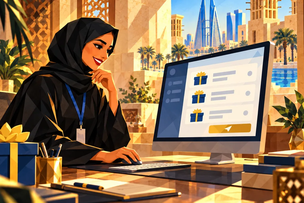 A Community Partner's worker at her desk issues gifts to families from the ihdaa portal on her monitor.